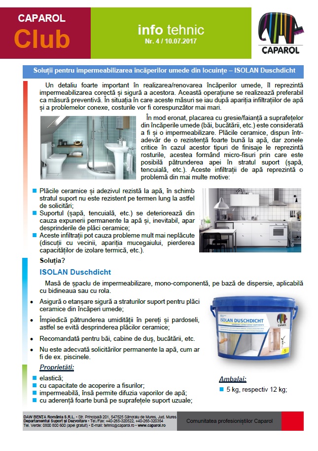 ISOLAN Duschdicht - Soluții pentru impermeabilizarea încăperilor umede