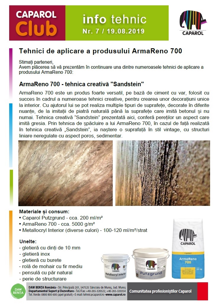 ArmaReno 700 - tehnica creativă "Sandstein"