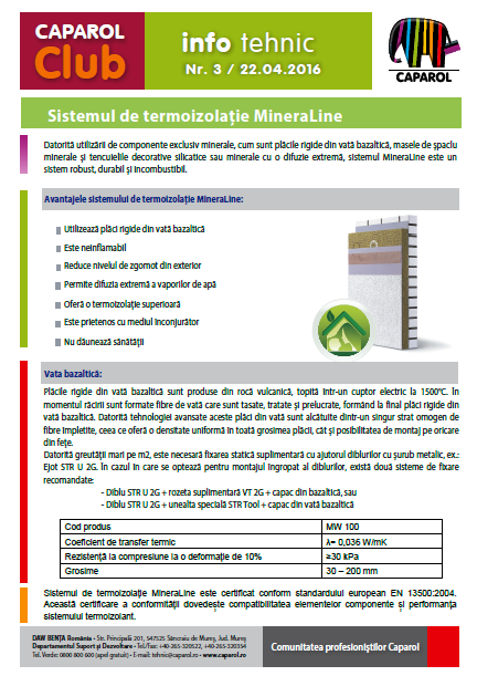 Sistemul de termoizolație MineraLine